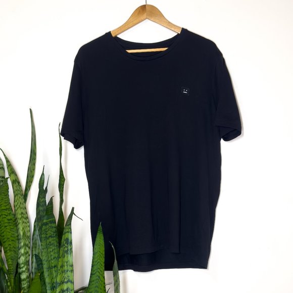 Acne Studios Face Logo Patch T-Shirt Black - Sz L - Picture 1 of 6